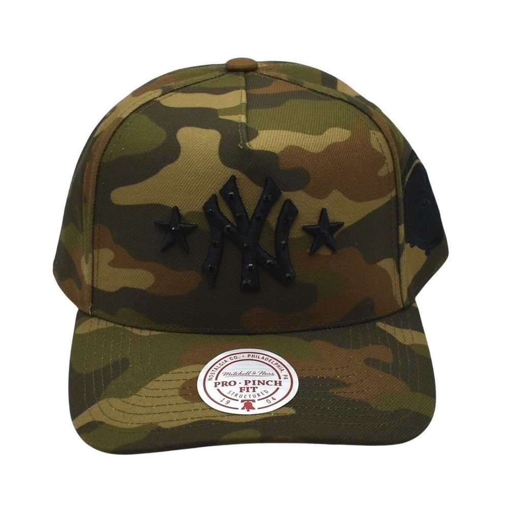 Mitchell & Ness New York Yankees‎ MLB Camo Rhinestone Pro Pinch Snapback Hat Cap